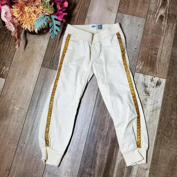 Old Navy Girls Jogger Pants Cream and Gold Size 4T - Picture 1 of 10